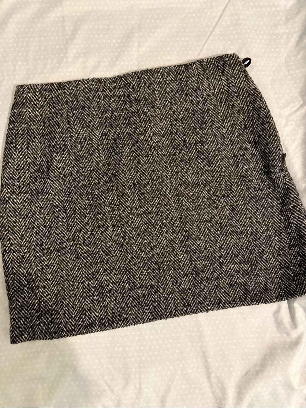 H&M Classic Herringbone Mini Skirt - Grey White